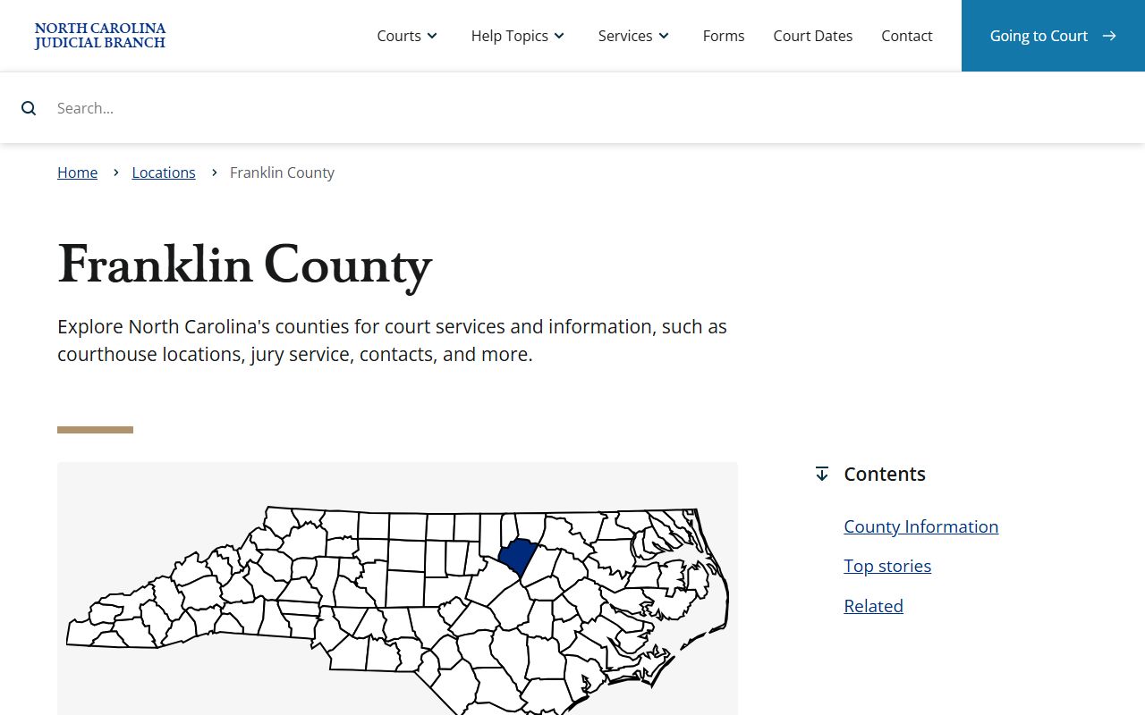 Franklin County court records after a jail arrest Judicial Branch page